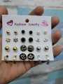 Women’s Elegant Stud Earrings Set – 12 Pairs Collection. 