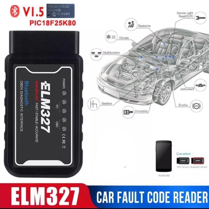 Kingbolen ELM327 Bluetooth V1.5 PIC18f25k80 Chip Diagnostic Scanner J1850 Protocol elm 327 OBD2 for OBDII vehicle android Torque