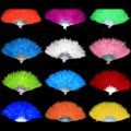 Factory price Hot saledongcheng 9 Colors New Costume Wedding Showgirl Dance Folding Hand Feather Fan Fancy. 