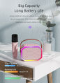 Portable Karaoke Speaker Set Colorful Lights Wireless Karaoke Machine with Microphone Bluetooth-Compatible MP3 Music Player. 