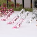 24pcs Plastic Mini Glass Slipper 3D High Heel Shoe Shape Party DIY Decorations Cake Decoratiing Tools DIY  Pink Clear Hot. 