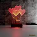 Customised heart shaped illusion lamp. 