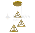 3 in 1 Triangle Shape Hanging Lamp, Ceiling Lights, Indoor Lights - Modern Pendant for Home & Office | LED/Filament Bulb Compatible (Bulb Not Included). 