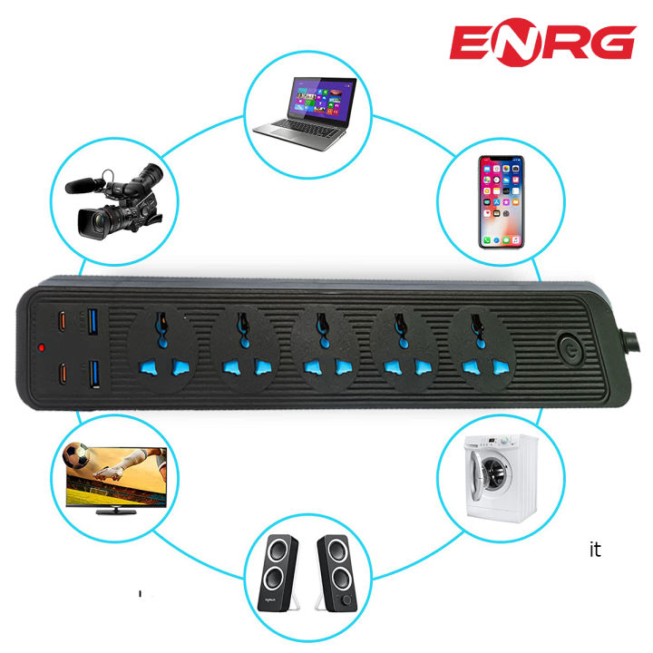 Energy%20%20ENRG%20Smart%20Universal%20Extension%20Board%204%20Power%20Socket%20+%203%20Usb%20Ports%20Plug%20For%20Electronics%20Mobile%20Charging%20With%202%20Meter%20Heavy%20Duty%20Copper%20Wire%20Black%20-%20Image%204