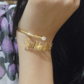 Gold Plated Name Bangle/ Bracelet for Girls & Women for Gift. 
