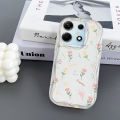 VRQR Soft Wavy Edge Phone Case For infinix Smart 7 Back Cover Full Screen Beautiful Flowers Pattern Cover infinix Smart 7 HD X6515 X6516. 