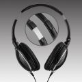 Saxhorn Active Noise Cancelling Over-ear Headphones with Inline Microphone and Carrying Case, Lightweight Travel Headset, Black, Wired. 