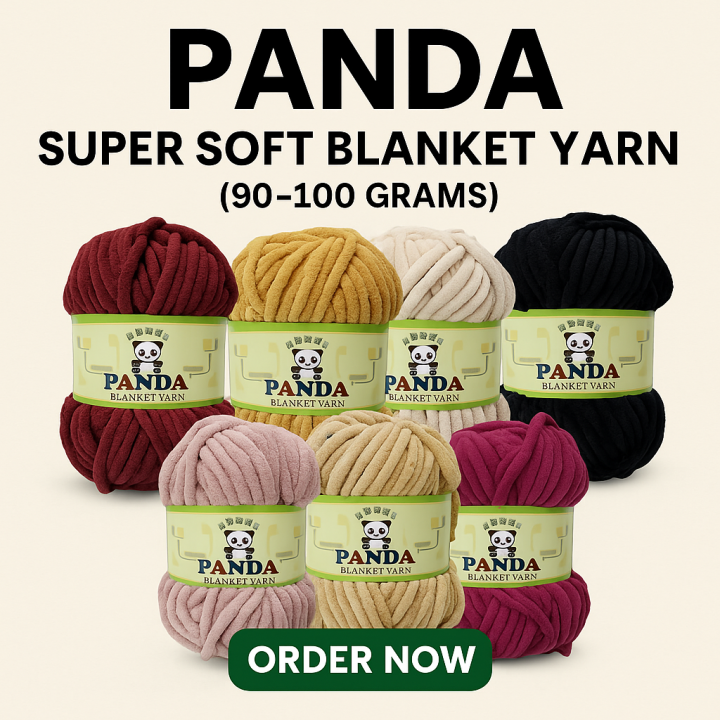 Panda Thick Velvet Yarn – Plush Blanket Yarn, 100 Grams, Super Soft Knitting & Crochet Yarn for Cozy Projects