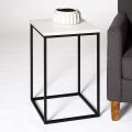 Open Square Wood Side Accent Living Room Small End Table, 16 Inch. 