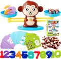 Monkey Balance Math Game, Monkey Weighing Scale Montessori Educational Stem Counting Toys for Kids 3 4 5 Years Old Age (E). 