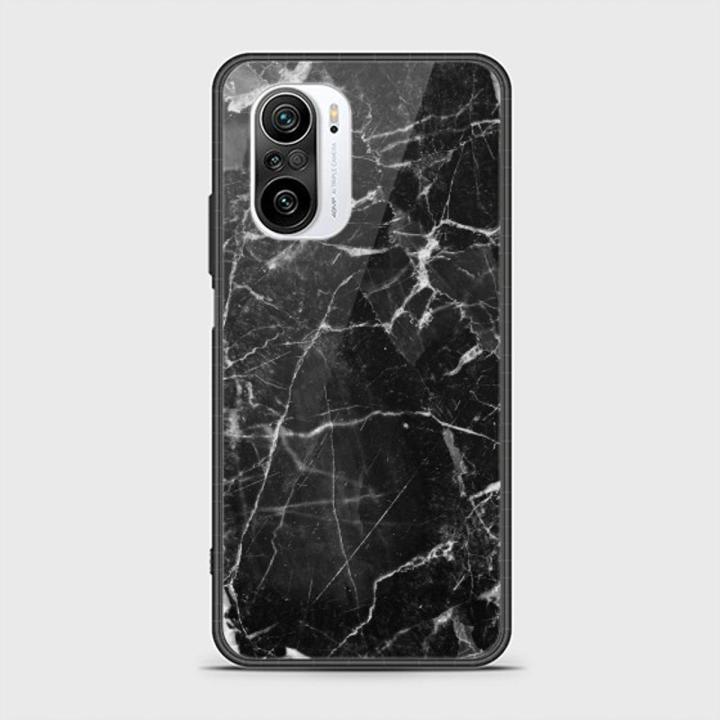 Xiaomi Poco F3 Cover - SkinLee HQ Infinity Glass Case (Soft) - Black Marble Deep - SKINLEE-270-1-1011-711