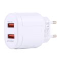 LZ-022 5V 2.4A Dual USB Ports Travel Charger, EU Plug. 