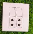2 Switches+2 Sockets Electric China Fitting Sheet China Switch Board- Metal Series. 