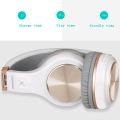 Riwbox Bluetooth Headphones, XBT-80 Foldable Stereo Wireless Bluetooth Headphones Over Ear with Microphone and Volume Control, Wireless and Wired Headphones for PC/Cell Phones/TV/Ipad (White Gold). 