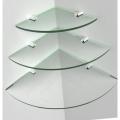 Set of 3 - Glass Corner Shelf  Corner Shelve 8mm Glass 12"x12"inch Bath Decorate With Corner Shelve Rooms Shelve. 
