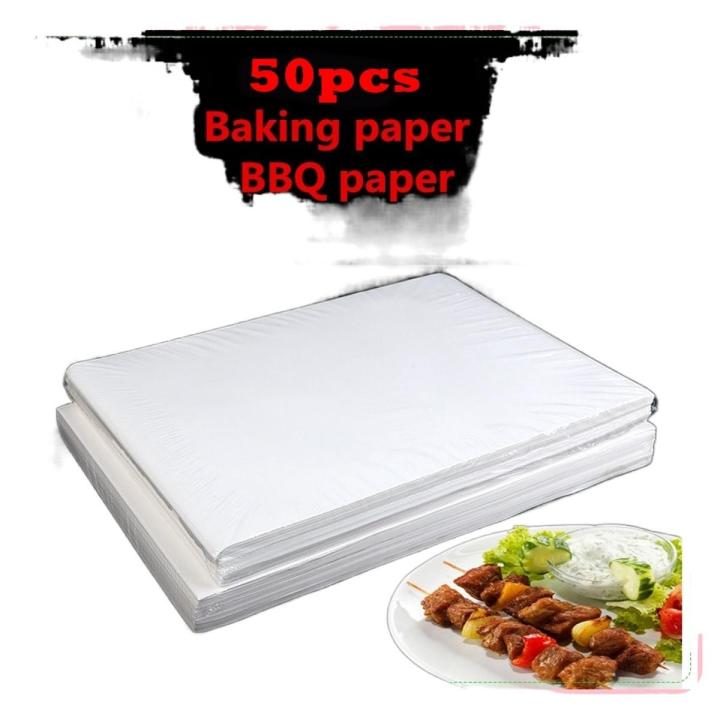 Butter Paper Pack of 50 Sheets Baking Paper Shourma Burger wrap, Art Paper, Kitchen Parchment Paper Cookie, Multi-Purpose Paper Sheets Pre-Cut