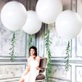 2 Black & White Jumbo Latex Balloons Pack For Birthday - Anniversary Decoration  and Party Decoration. 