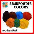 ASMR & Cement Dry Colours For ASMR Chalk Powder 400 Gram Pack. Red، Yellow، Pink ، Green، Blue ، Brown، White، Apple green۔ also use in white cement, chalk, gypsum, distemper, lime, plaster of Paris, concrete, grouting for tiles and stones etc۔. 