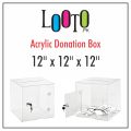 Acrylic donation boxes 6x6x6 charity and donation purposes. 