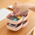 360° Rotating Jewelry Storage Box 4 Layers Portable Travel Jewellery Holder Jewellery Accessory Organizer Necklaces Bracelets Rings Earrings Holder with Mirror For Girl Women. 