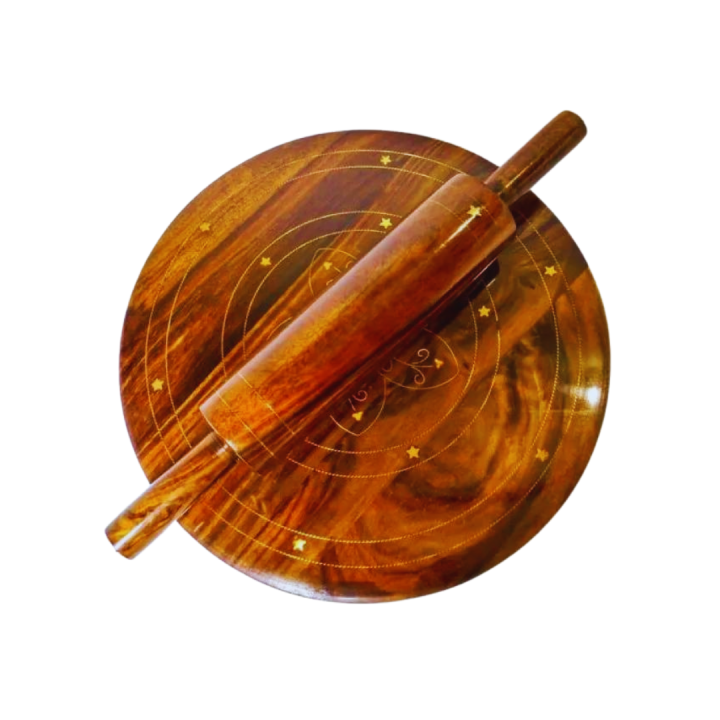 Radhna Planche à pâtisserie traditionnelle indienne en bois Chakla
