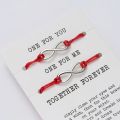 2pcs/set ONE FOR YOU ONE FOR ME Together Forever Love Infinity 8 Charm Bracelet Red String Couple Bracelets Lovers Wish Jewelry. 