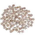 100Pcs Wood Flower Shape Unfinished Wooden Cutouts Craft DIY Decor. 