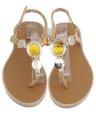Golden Imported Italian Design Fancy Sandal for Women - D07. 