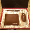 CUSTOMIZE BROWN LEATHER NAME  WALLET FOR MEN , KEYCHAIN & PEN (PERFECT GIFT TO SEND YOUR FATHER , HUSBAND , FIANCE OR ANY ONE). 