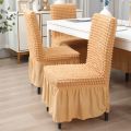 The Royal Bedding Chair cover Frilled Dining Chair Cover Protect Expensive Furniture best for home décor Pack Of 4 and 6. 