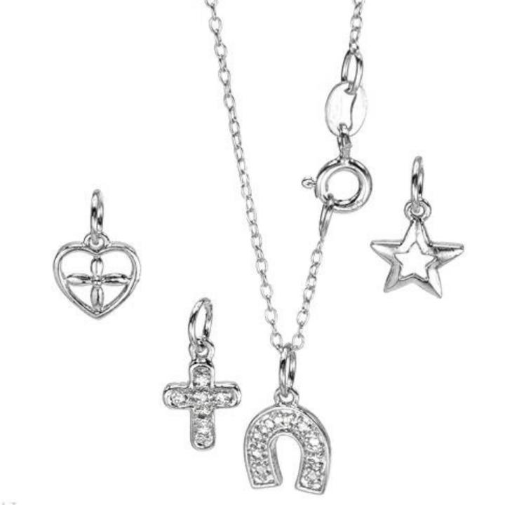 Superb Lot - 4 Superb Brand New Pendants with Genuine Diamonds Beautifully crafted in Silver.
