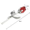 Elegant Glass Rose Lifelike Sliver Valentines Day Gift Exquisite Valentines Day Rose for Home decoration Valentine's Day. 