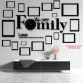 We Are Family Wooden Wall Clock-3D 24 inch Watch DIY Design Decoration Birds Numeral Quartz For Home Decor Living Room And Offices And For Gifts. 