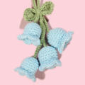 New Handmade Knitted Keychain Keyring For Women Fashion Yarn Crocheted Bell Orchid Flower Bag Pendants Car Key Ring Charms Gift. 