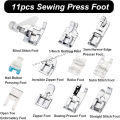 11pcs SET TAPAK MESIN PORTABLE Tapak Tepi Tapak overcast Tapak zip solok Tapak Baby seam Presser Foot Sewing Foot Presser Foot NEW. 