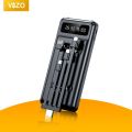 VHT09 10000mAH Quick Support Digital Display Device With Type C Android iPhone Builr-in Cable. 