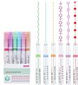 Multicolor Highlighter Curve Wavy Line Mark Drawing Line Notebook Border Linear Roller Pen Pattern Outline Curve Pen Hand-Written Newspaper Notes (Multicolor). 