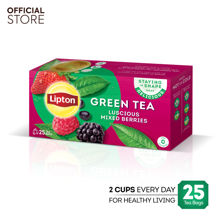 Lipton Green Tea Mixed Berries 25 Tea Bags| Zero Calories
