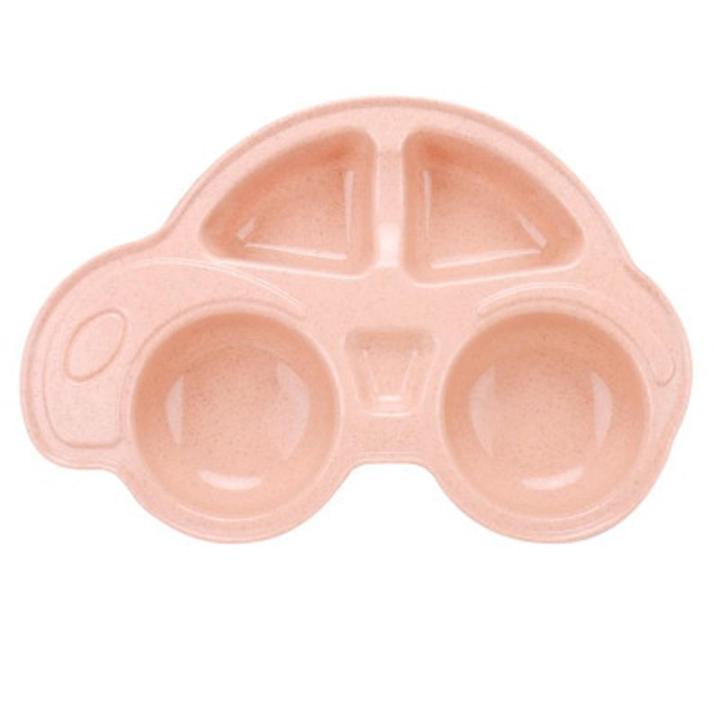 【DM bag factory Store】Baby Feeding Dishes Tray Tableware Toddler Cartoon Car Food Plates Kids Plate Children Bowl Plate