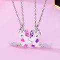 2Pcs/Set Kitty Magnet Best Friend Girlfriends Necklace Pendant for Women Girl. 