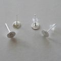 10 pcs- 5 PAIRS Anti Allergenic Stainless Steel Earring top Base- Pin Studs- Earring - Jewelry Making Findings - tops base- ear stud base. 