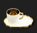 Elegant White and Gold Tea Cups & Saucers Set of 6 - Ceramic - Tea Sets. 