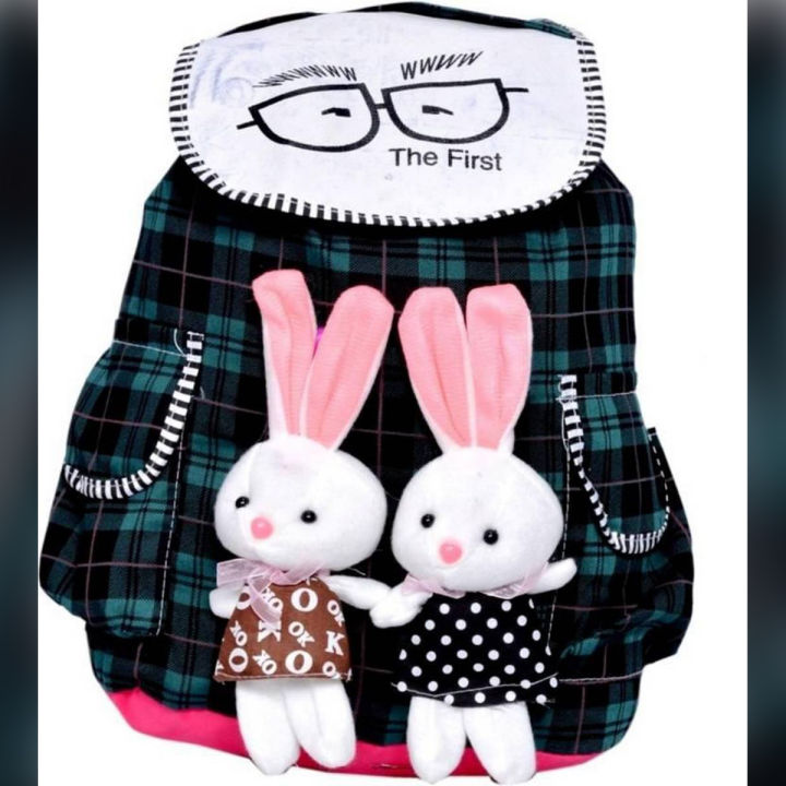 Cute Stuffed Girls College And School Bag Multicolor