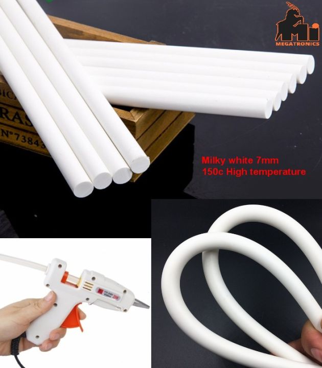 3pcs 7mm milky white Hot Glue Stick Adhesive Rods 150c high temperature Hot Melt silicone stick Polyolefin anti-flaming