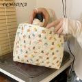 ECHIDNA Cosmetic Bag Floral Print Soft Fabric Makeup Bag. 