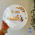 Customized Acrylic Name Plate for House Bedroom Wall 9x9 Inch Mirror Finish. 