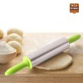 Stainless Steel Rolling Pin with Plastic Handles, Dough Roller for Pizza, Baking, Belan, Belana, Belna, Pie and Cookie with Plastic Handle & Nonstick Surface Roller, Essential Kitchen Utensil Tools Gift Ideas for Bakers -Traditional Pins 10" inch Barrell. 