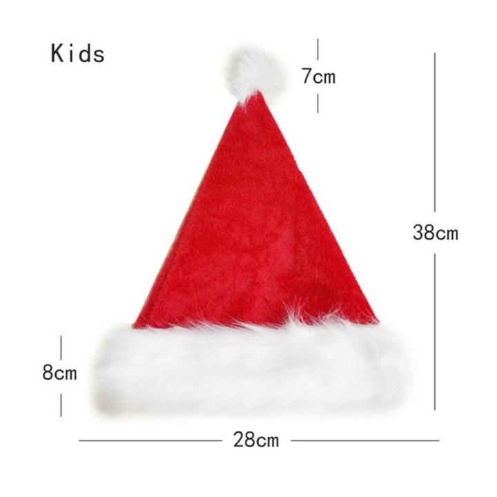 Plush Party Supply Thicken Hat Santa Claus For Kids Adults Festive Holiday Christmas Hat Santa Cap