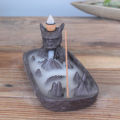 Ceramic Backflow Dragon Incense Burner Cones Stick Holder Censer Home Ornament. 
