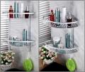 Double Layer Space Aluminum Bathroom Shelf Shower Shampoo Soap Cosmetic Shelves Bathroom Accessories Storage Organizer Rack Holder. 